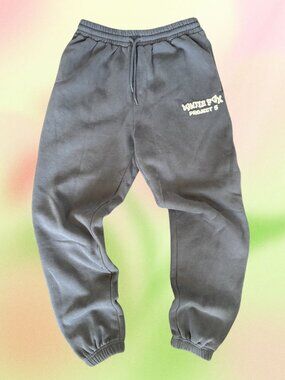 White Fox Grey Joggers Project 5 Sweatpants Fleece Lounge Pants Size S